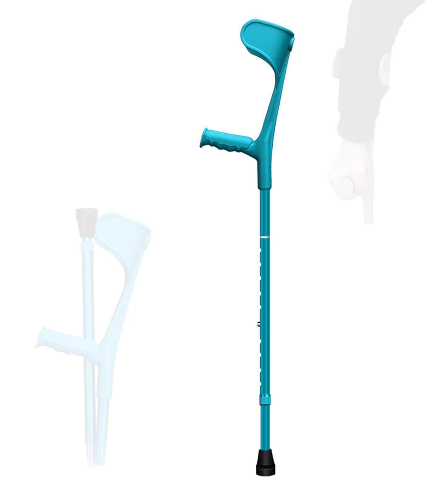 Muletas de antebrazo ajustables con puño abierto, muletas de codo plegables portátiles para adultos, hombres, mujeres, bastones de aleación de aluminio, rodamiento de 220 libras, azul/rosa/n