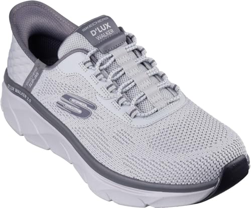 Skechers - Mens Rf: D'Lux Walker 2.0 - Rezinate Slip On Shoes, Color Gray/Charcoal, Size: 6.5 M US