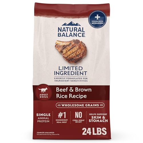 Natural Balance Limited Ingredient Adult Dry Dog Food with Healthy Grains, Beef & Brown Rice Recipe, 24 Pound (Pack of 1)