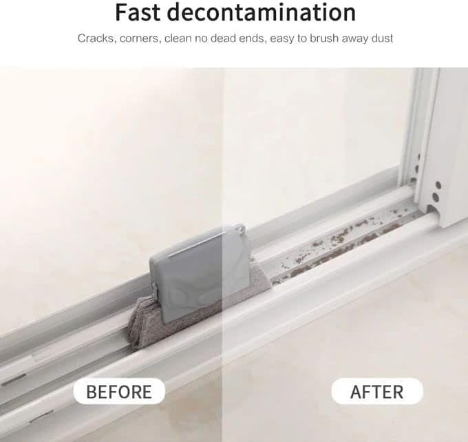 Image of RECLUSE 2 in 1 Multifunctional Groove Cleaning Brush with Scraper - Gap, Track & Slit Cleaner for Windows, Doors, Kitchen, Bathroom, Keyboard & Hard-to-Reach Household Areas