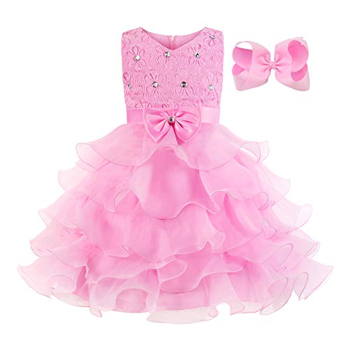 JerrisApparel Flower Girls Party Dress Ruffle Tutu Sleeveless Princess Dress Ball Gown