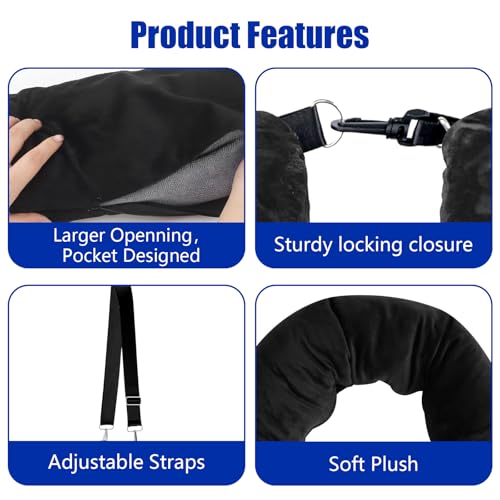 Coussin de Voyage a Remplir Noir, Tour de Cou Avion – Image 4