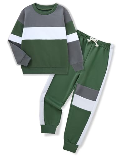 Image of mkodopy Boys Clothes Hoodie Sweatsuits Tops and Pants Boys Fall Winter Outfits Boy Clothing Set