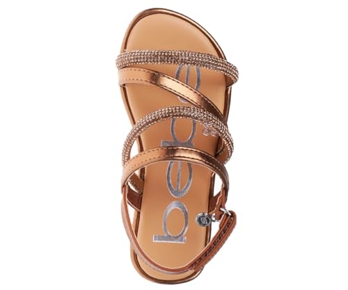 Image of bebe Girls' Sandals - Trendy Flat Designs with Rhinestones, Puffy Straps, Embossed Details and Charms for Toddlers /Little Kids /Big Kids