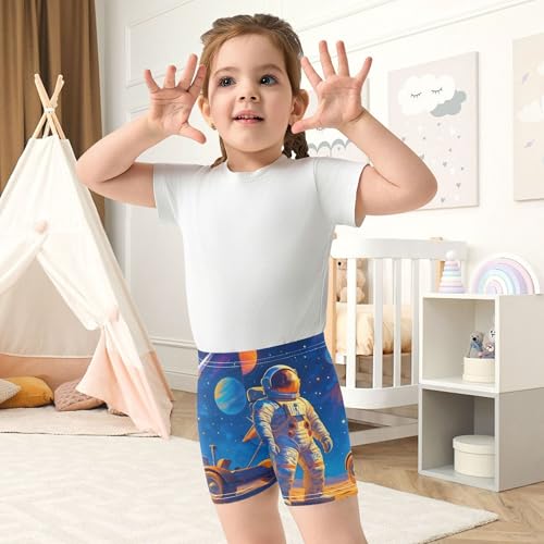 Cotton Shorts Under Dress Cartoon Astronaut Lunar Moons Surface Girls Biker Shorts Toddlers 4t Children4