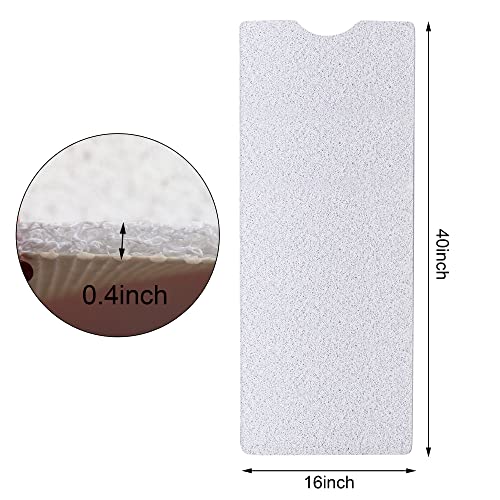 Leotruny Bath Tub Shower Mat 40 X 16 Inch Non Slip Soft Pvc Loofah Bathtub Mats For Bathroom (C03-White) #TOP1