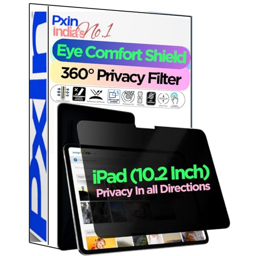Image of PxIn Tablet Privacy Screen Guard compatible with iPad (10.2 Inch) | No.1 | Anti Glare | Anti Blue Light | Anti UV | 4 Way Privacy Filter | 360 Privacy | Eye Protect