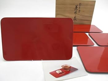 Amazon.co.jp: 輪島塗 大崎漆器店 兼用盆 5枚 トレー 盆 銘々皿