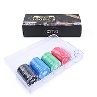 Amazon | カジノチップ チップ ポーカーチップ 100枚 200枚 ポーカー