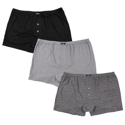 Image of Tom Franks | Pack of 3 | Men's Underwear Boxer Shorts | Assorted Black & Navy | (BR466) (UK, Alpha, L, Regular, Regular, Black (Assorted))