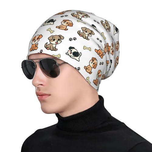 Dog Beanie Chemo Hats for Women Men Cute Pet Slouchy Cancer Headwear Stretchy Skull Cap Soft Knitted Hat Nightcap Chemo Gifts — view 5