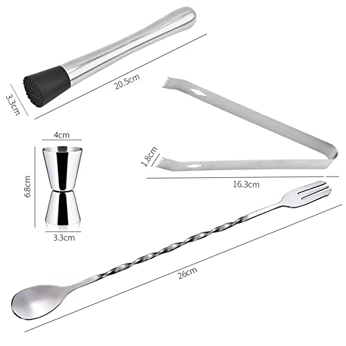 Professioneller Getränkemixer, Mixer-Stößel aus Edelstahl, Rührlöffel,Mixer-Toolkit zum Debuggen köstlicher Cocktails… - Image 7