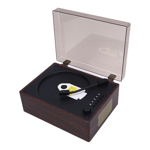 Cuifati CD-Player Tragbar mit Bluetooth 5.0, Wiederaufladbarer Vintage-CD-Musikplayer mit Integrierten Fernbedienungs-Dual-Stereo-Lautsprechern für Heimstudienreisen (Walnussfarbe)