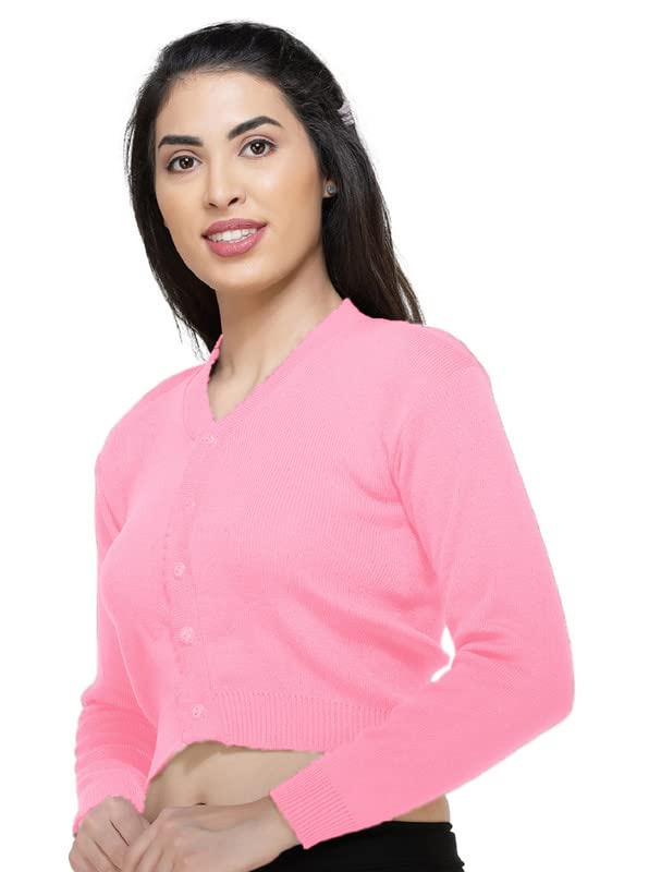 Image of Women Winter Wear V-Neck Full Sleeves Regular Fit Woollen Blouse