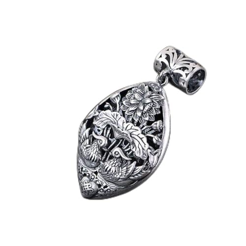 Collier vintage argent S925 pendentif double face, cadeau de personnalité