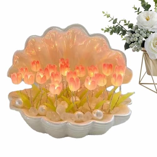 Lámpara de luz nocturna de conchas marinas, luz de mesa de conchas marinas | Flower Decorative Bedside Light - Linda decoración de la guardería, accesorios de escritorio novedoso para sala de estar de