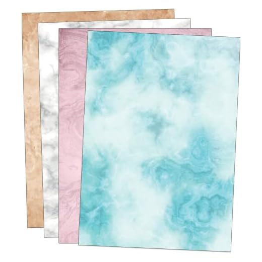 60 A4 Blatt buntes Marmorpapier, beidseitig bedruckt 90GSM marmoriertes papier Marmor Mix (Gemischt)
