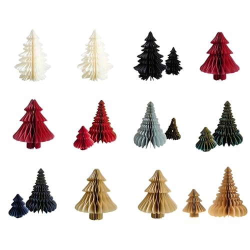 Décorations de Noël maison : mini arbre de bureau en papier - 5