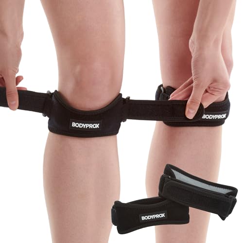 bodyprox patella tendon knee strap 2 pack knee pain relief support brace hiking soccer basketball running jumpers knee tennis tendonitis volleyball amp squats