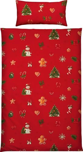 Erwin Müller Edelflanell Bettwäsche Lebkuchenmännchen, Tannenbaum,...