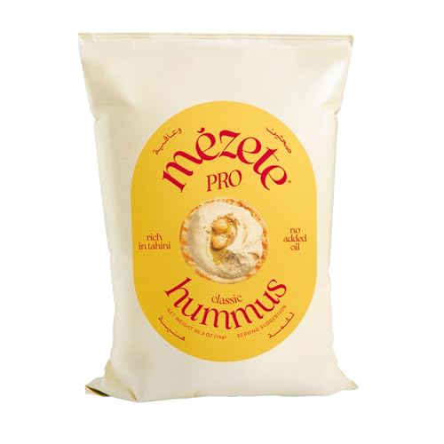 Mezete Hummus Original, Garbanzos con Sésamo para Untar, Pasta de Garbanzo, 100% Natural, sin Gluten, 1 kg