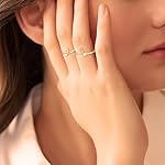 2 PCS 14K Gold Plated Initial Rings for Women | Adjustable Open Ring | Cubic Zirconia Letter Initial Ring | Stackable Rings for Women - Image 5