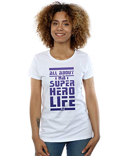 Marvel Women's Avengers Endgame Superhero Life T-Shirt White Small