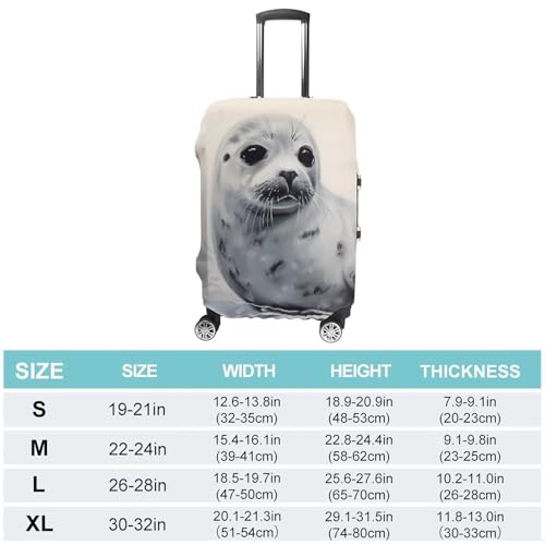 Luggage Cover Elastic Suitcase Cover Anti-Scratch Suitcase Covers Travel Harp Seal Painting Luggage Covers Luggages Protector for Travel Adult Luggages Decorative 18-32 Inch2