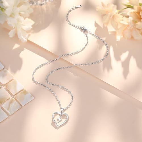 PINKDODO Heart Cross Necklace for Women Baptism Confirmation Easter Gifts4