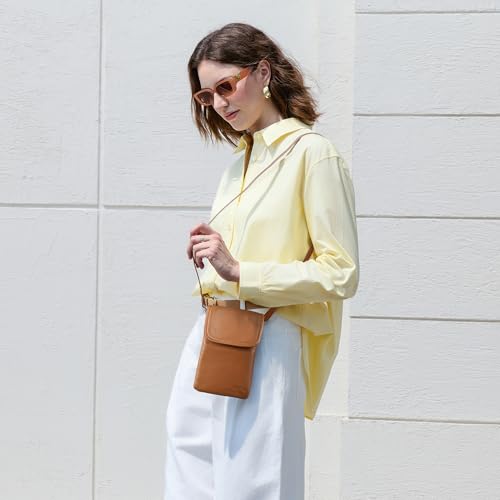 befen Genuine Leather Small Crossbody Bags for Women Cell Phone Bag Cross Body Purses,Silver Zipper