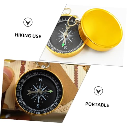 Juego 4 Brújulas Pequeñas llavero Portátil de Aluminio miniatura 3