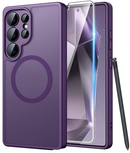 Image of FNTCASE for Samsung Galaxy S24 Ultra Case: [Fit for Magsafe] [Full Camera Protection] Translucent Matte Cases with [Screen Protector] Military Grade Shockproof Protective Phone Cover