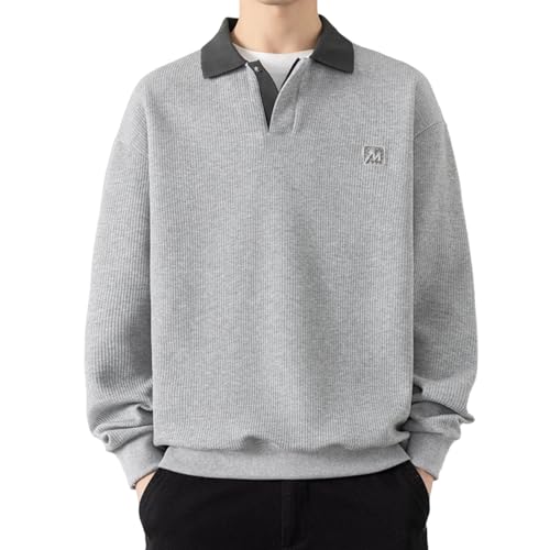 Sudadera manga larga informal de punto térmico cómodo para invierno