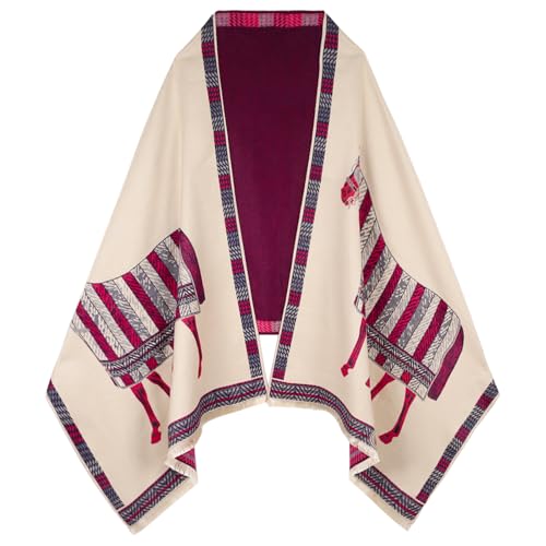 EXTREE Pashmina Silk Shawl Wrap for Women, White