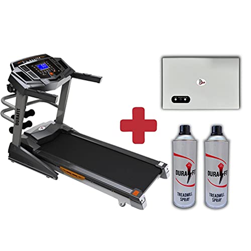 Image of Durafit Surge Multifunction 2.0HP ( 4.0HP Peak ) DC-Motorised Treadmill ( Max Speed: 14 km /hr, Max Weight: 120 ) with Free home installation and Foldable & Moveable, LCD Display, Stabilizer & Spray