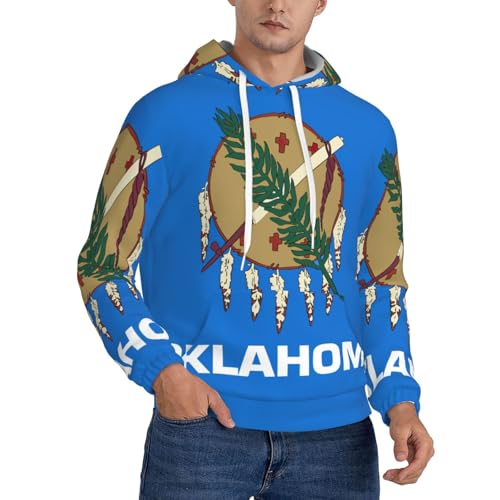 Sweat à capuche homme Oklahoma imprimé EdWal avec poche kangourou casual