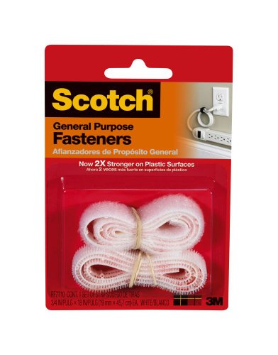 Scotch General Purpose Fastener, White, .75-Inch by 18-Inch by Scotch