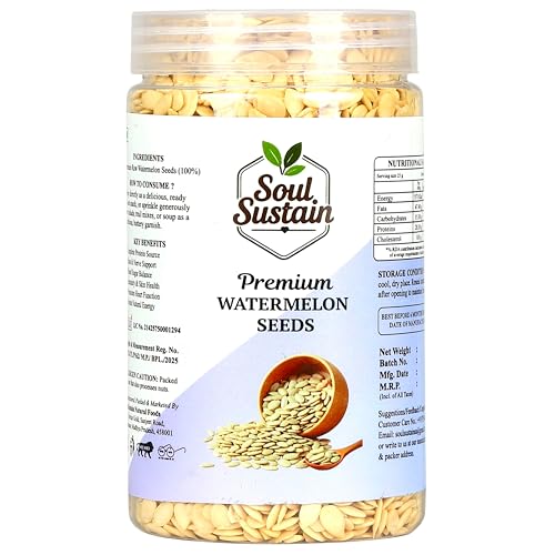 Image of Watermelon Seeds Raw Superfood (420 GM) - Plant Protein Boost, Rich in Fiber & Healthy Fats, Heart & Bone Support, Snack or Recipe Toppers, Smoothies, Salads, Baking, Nutritious Seeds for Daily Use