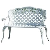 【Design Parfait】Les ornements de vignes vives et exquises du banc de jardin sont répartis sur le dossier et rendent l'ensemble du banc en métal magnifique. Non seulement le banc de jardin offre une expérience d'assise confortable, mais sert également de bon ornement décoratif.