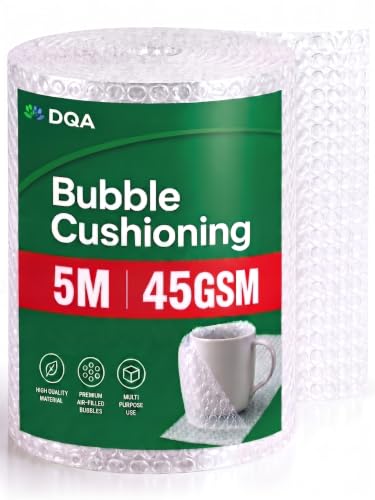 Image of SOLAIRE Premium Polythene Air Bubble Wrap Packing Roll for Safety, Multipurpose Packing Material 1 Meter Wide (5M 45GSM)