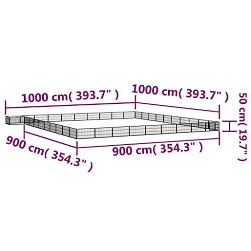 kithwjll 40- TLG. Hundelaufstall aus pulverbeschichtetem Stahl 100x50cm mit Dach und Tür, Outdoor Hundeauslauf, Hundezwinger für Welpen und Hunde, sicherer Freilaufgehege für Garten und Terr-5