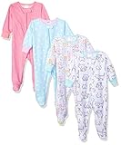 Onesies Brand Baby Girls' 4-Pack Sleep 'N Play, Cats, 6-9 Months