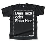 BLAK TEE Herren Personalisierbares T-Shirt Selbst Gestalten mit Foto und Text T-Shirt Schwarz XL