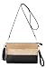 CRAZYCHIC - Sac Bandoulière Paillette Cuir Multicolore Femme - Pochette Soirée Plate Bandes Strass Brillant Souple - Fourre-Tout Besace Sacoche Sac à Main Porté Epaule - Mode Chic Tendance - Noir
