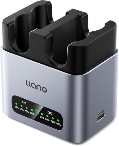 llano Cargador Rápido NP-W235 de 20W para Batería de Cámara, Doble-Slot Compatible con Fujifilm GFX100RF, X-T5, X-T4, X-T50, VG-XT4, X-S20, GFX100S, GFX50S II, X-H2S, Aluminio CNC, Carga en 2,8 Horas