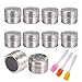 Produktbild mengger Gewürzdosen Gewürzgläser Magnetisch Edelstahl Stahl 10 Stück Runden Lagerbehälter Gläser Lagerung Tank mit Sift Set Aufbewahrungsdose für Spice Kräuter Gewürze Herb Würze Container