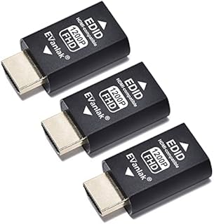 EVanlak Hdmi Edid Emulator Passthrough 3rd Generrtion Premium Aluminum Eliminated Emulator Adapter Work with Mac Thunderbolt to HDMI Switches / Extender/AV Receiver/Video Splitters-1920X1080@59hz