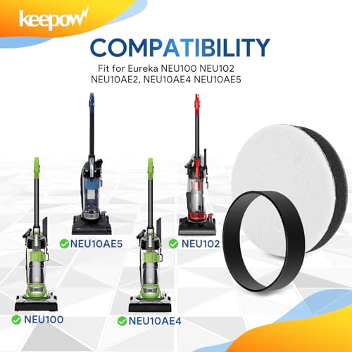 Image of KEEPOW Vacuum Belts and Filters for Eureka Airspeed Compact Bagless