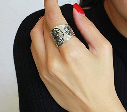 Aztec Mayan Calendar Ring Sterling Silver 9253