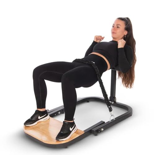 Hip Thrust Trainer - High Resistance Gesäßmaschine mit 61.2 kg Widerstandsband für Home Workout - Zusammenklappbare Fitnessgeräte für effektives Gesäßtraining
